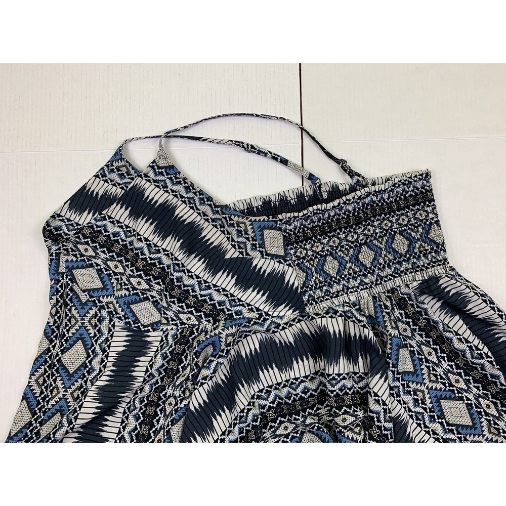CATO Dress Sz 22/24W asymmetrical hem Spaghetti Straps Gray White Blue - Picture 2 of 9